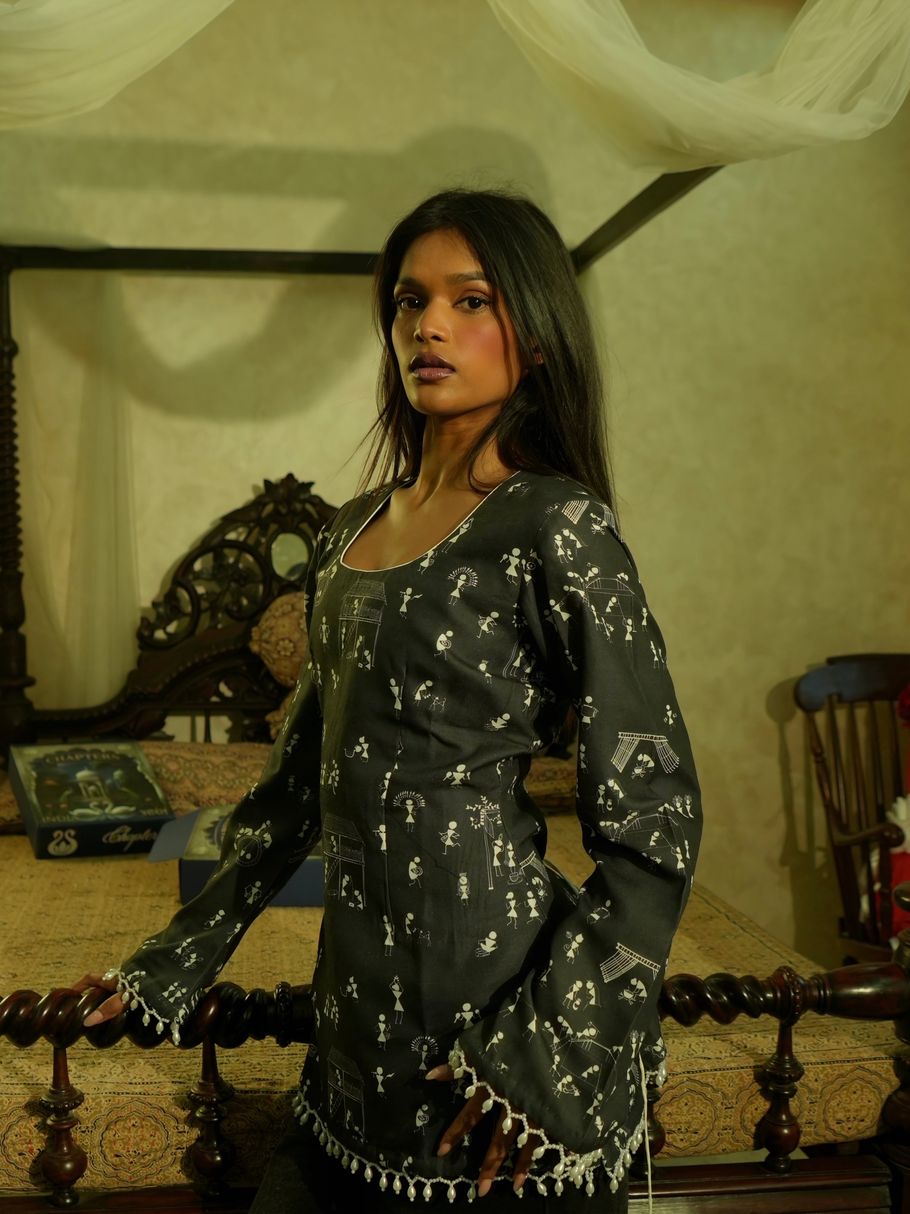 The Black Warli Kurti