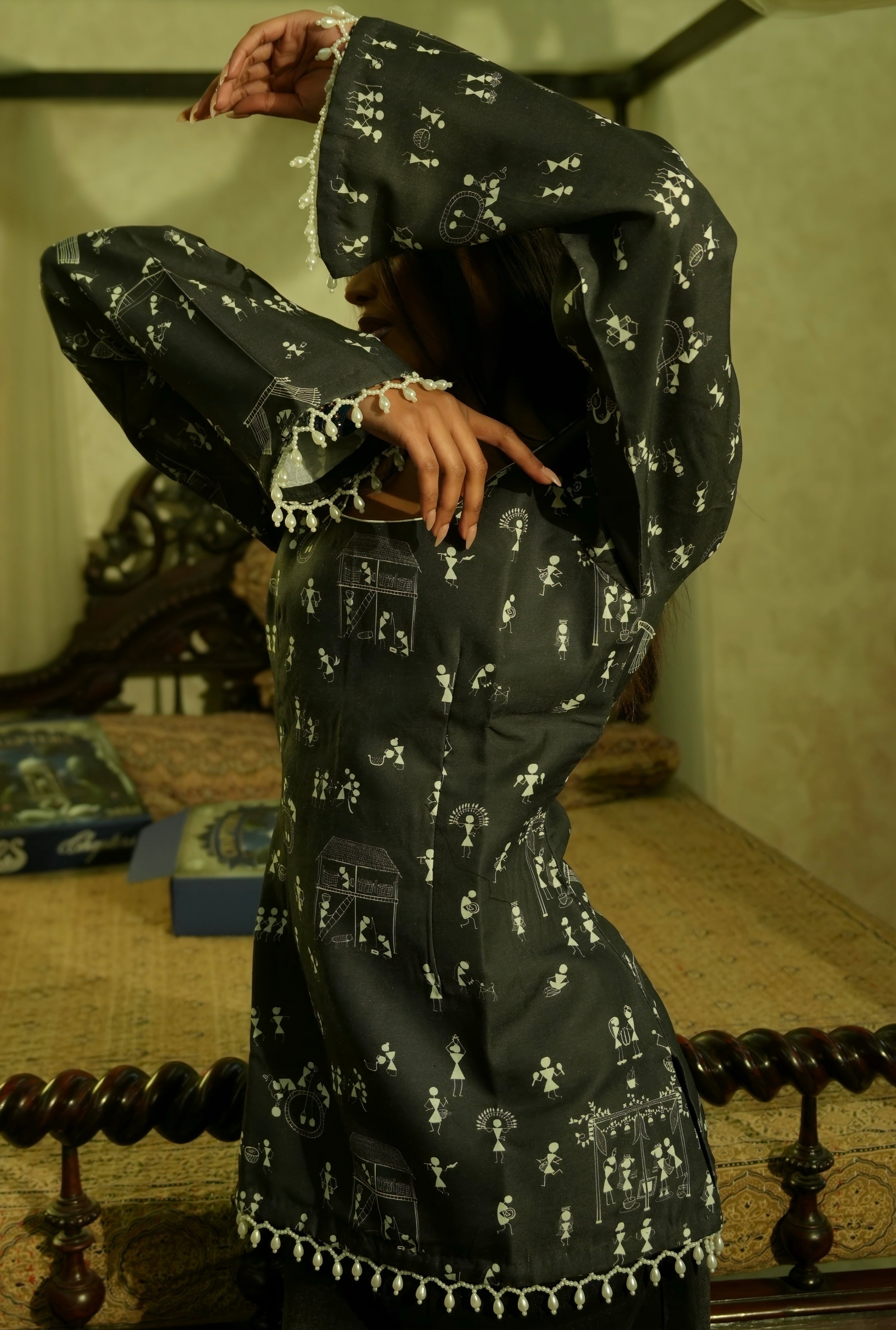 The Black Warli Kurti