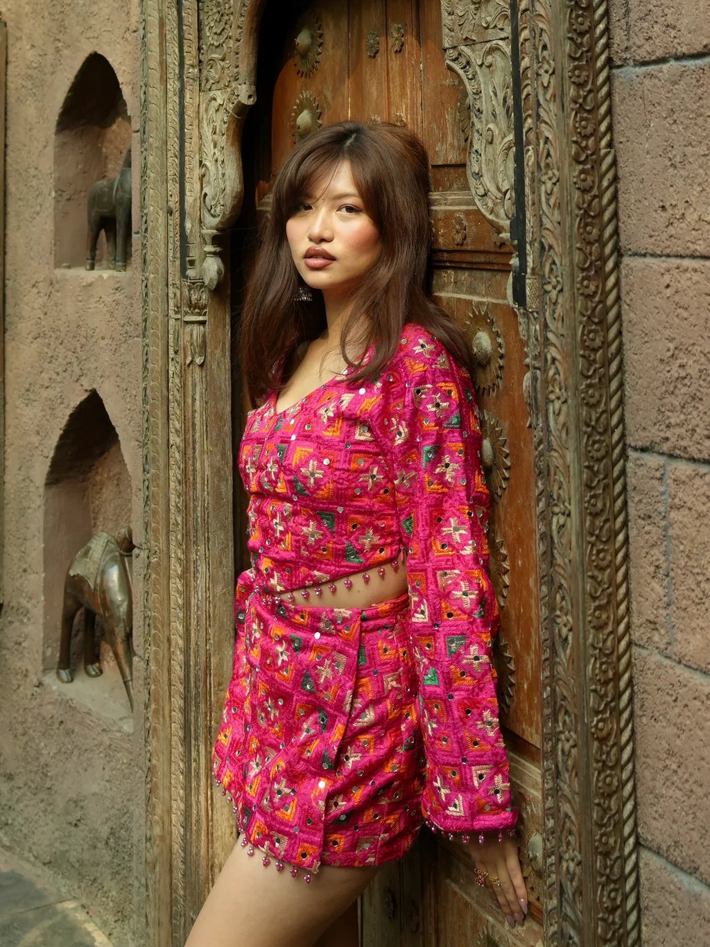 Satrangi phulkari set